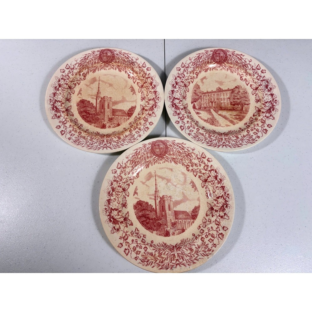 Wedgwood St Lawrence University Plates Set of 3 Gunnison Chapel Richardson Hall
